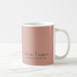 Caneca De Café Manuscrito Mínimo Script Dusty Rosa Business