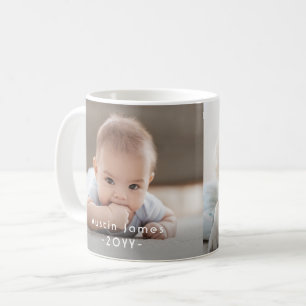 Caneca De Café Manutenção da Sobreposição de Texto Branco de Foto