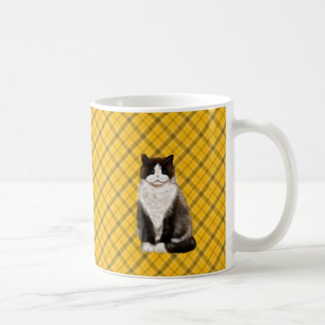 Caneca De Café manx cat bi-col (Direita)