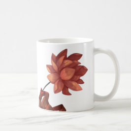 Caneca de Café Mão Artística Segurando Flor