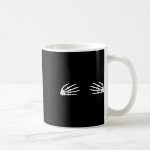 Caneca De Café Mão de Crânio de Esqueleto Assustador de Halloween