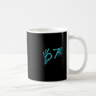 Caneca De Café Mão de Esqueleto Engraçado Meme 67 Geração Alpha H