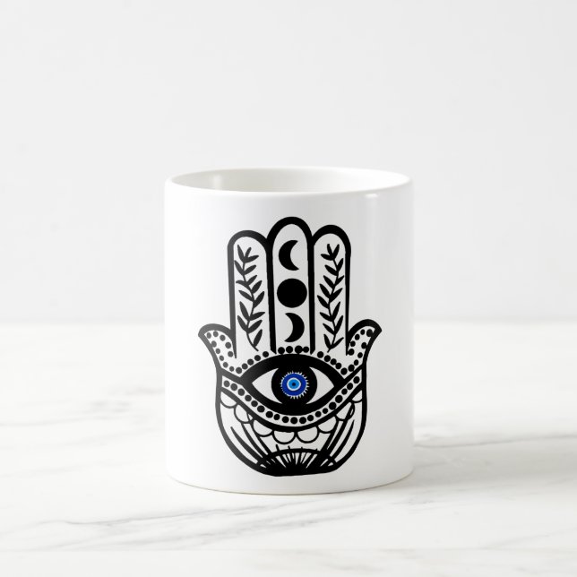 Caneca De Café Mão de Hamsa Fatima Mau Eye (Centro)