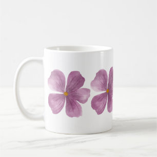 Caneca De Café Mão de Impressão de Flor Selvagem Ilustrada