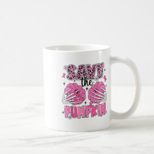 Caneca De Café Mão De Mão De Esqueleto Salve O Cance De Mama De A