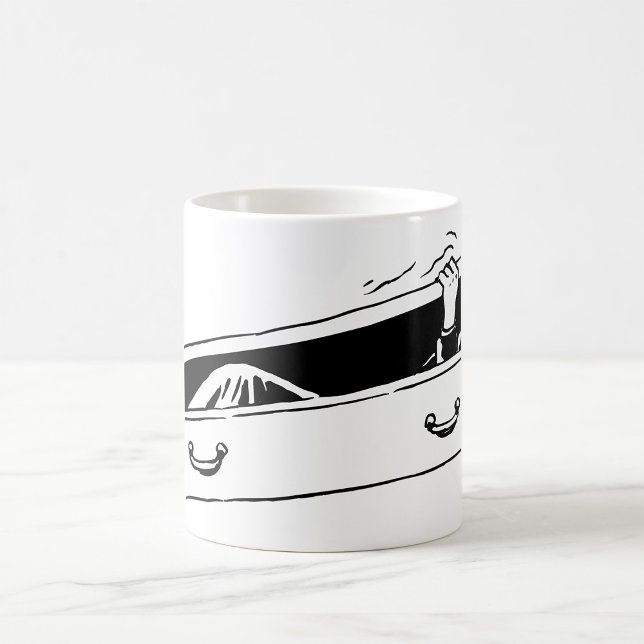 Caneca De Café Mão do Horror Emergindo do Caixão (Criador carregado)