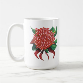 Caneca De Café Mão Flor Desenhada Waratah Coffee Mug