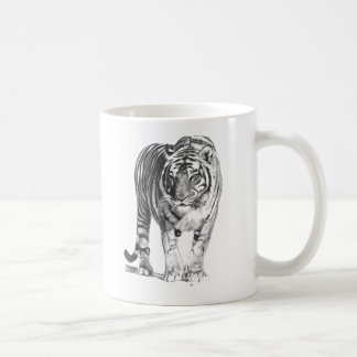 Caneca De Café Mão realística tigre de Bengal tirado com