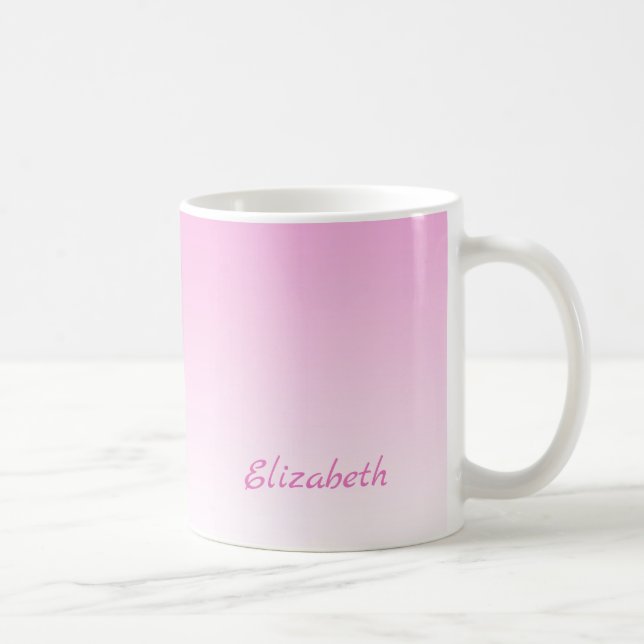 Caneca De Café Mão Rosa Mínima de Gradação Moderna Personalizada (Direita)