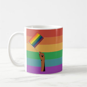 Caneca De Café Mão segurando bandeira do Orgulho
