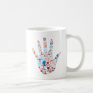 Caneca De Café Mão social da rede