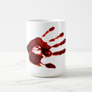 Caneca De Café Mão Vermelha Assustadora de Halloween (Estilo Nº 2