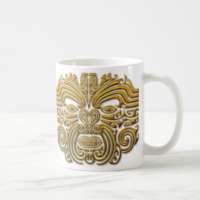 Caneca De Café Maori Tattoo - Dourado (Direita)
