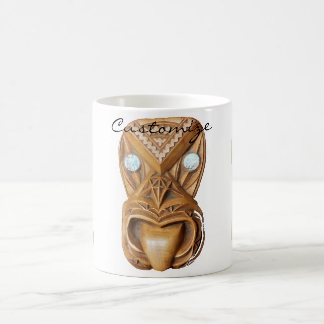 Caneca De Café Maori Tiki Face Thunder_Cove (Centro)