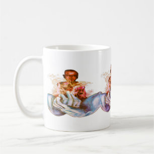 Caneca de café mãos azuis mente quieta