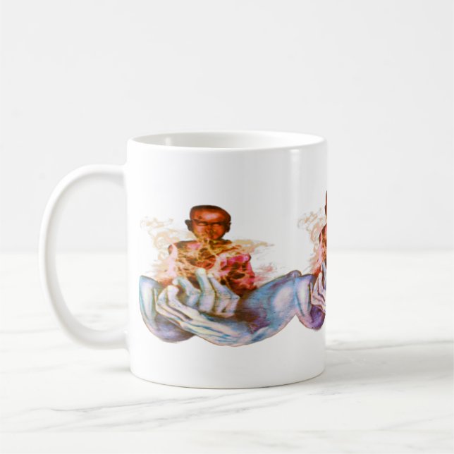Caneca de café mãos azuis mente quieta (Esquerda)