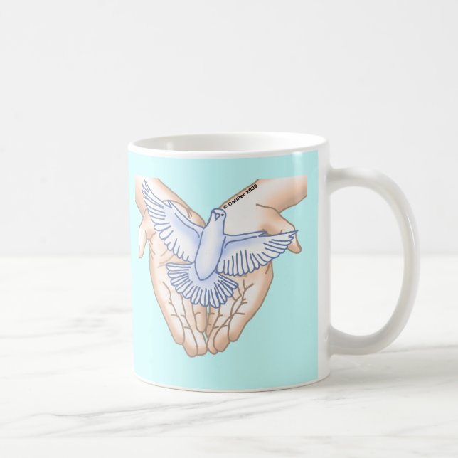 Caneca De Café Mãos Cristãs Dove (Direita)