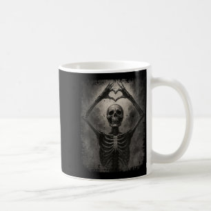 Caneca De Café Mãos de Esqueleto Assustadoras Sinal de Coração Di
