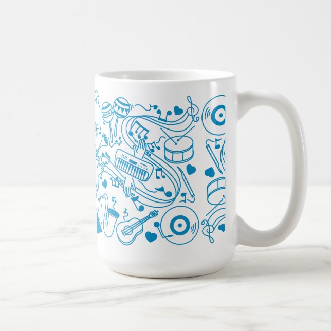 Caneca De Café Mãos de Música - Design ASL (Direita)