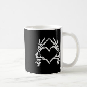 Caneca De Café Mãos do Coração - Halloween - Skeleton Mãos Coraçã
