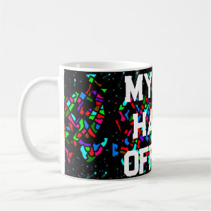 CANECA DE CAFÉ MÃOS DO MEU MOSAIO DE MÃO PADRÃO COM PALAVRAS