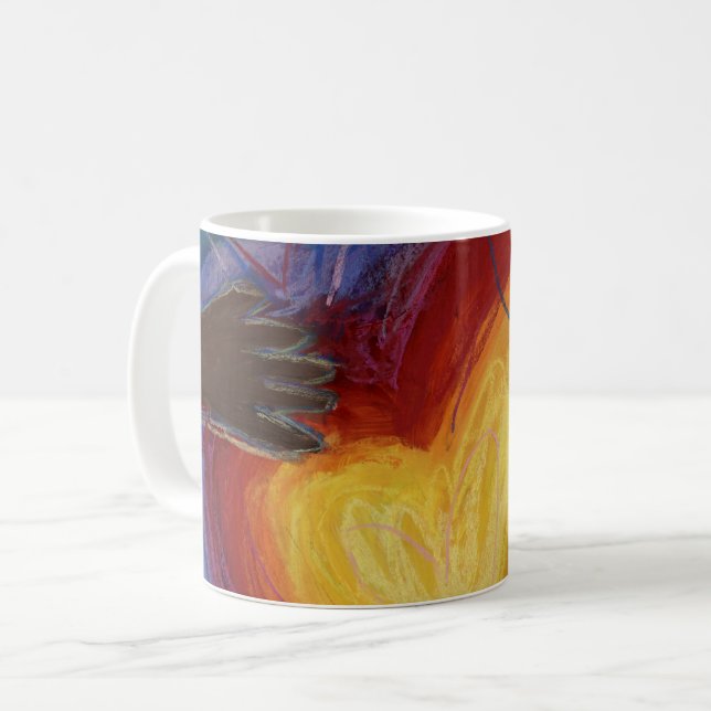 Caneca De Café Mãos e Corações Adoram Diversidade Artística Copas (Frente Esquerda)