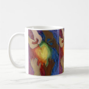 Caneca De Café Mãos e Diversidade Cardíaca Adoram Mug de Café 