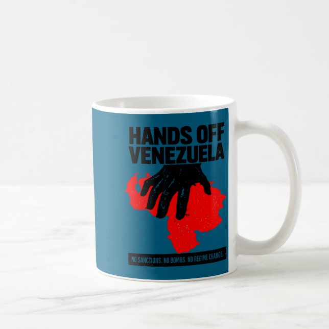 Caneca De Café Mãos Fora da Venezuela Sem Sanções Design (Direita)