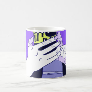 Caneca De Café Mãos Móveis da Mãe Violet Avocado White