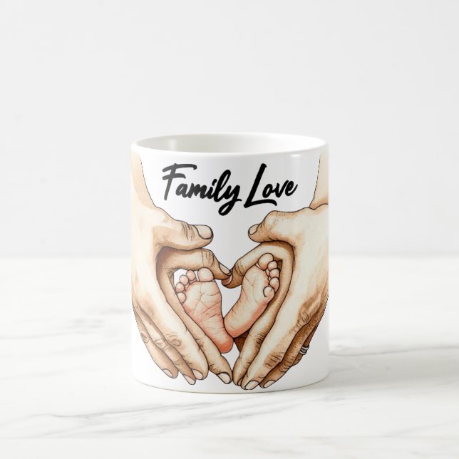 Caneca De Café Mãos segurando os pés do bebê (Centro)