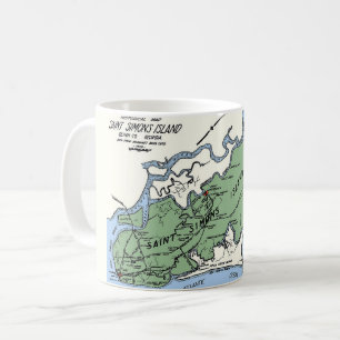 Caneca De Café Map Mug da Ilha de Simons da rua