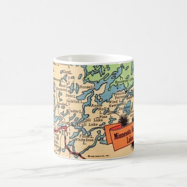 Caneca De Café Map Mug de Lagos Minnesota (Centro)
