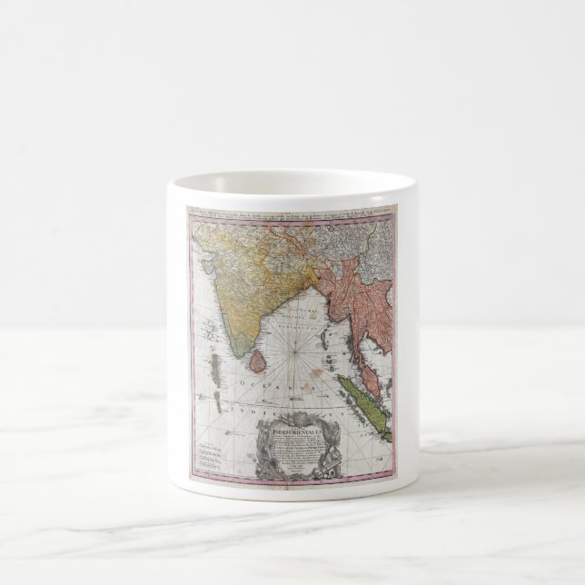 Caneca De Café Mapa 1748 dos herdeiro de Homann de India e de (Centro)