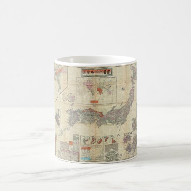 Caneca De Café Mapa 1895 do japonês de Meiji 28 de Japão imperial (Centro)