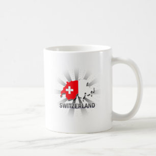 Caneca De Café Mapa 2,0 da bandeira da suiça