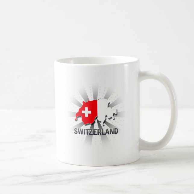 Caneca De Café Mapa 2,0 da bandeira da suiça (Direita)