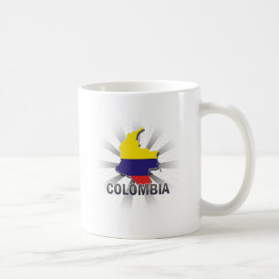 Caneca De Café Mapa 2,0 da bandeira de Colômbia
