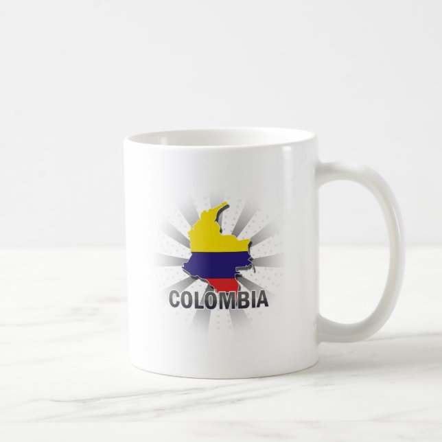 Caneca De Café Mapa 2,0 da bandeira de Colômbia (Direita)