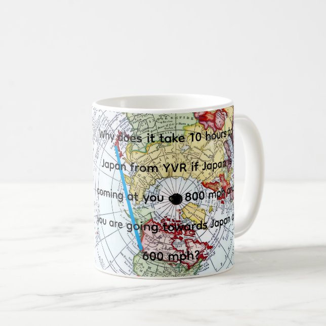 Caneca De Café Mapa Aéreo (Frente Esquerda)