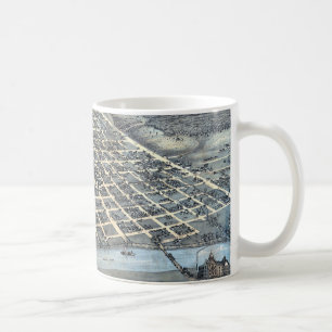 Caneca De Café Mapa aério antigo da cidade de Austin, Texas de 18