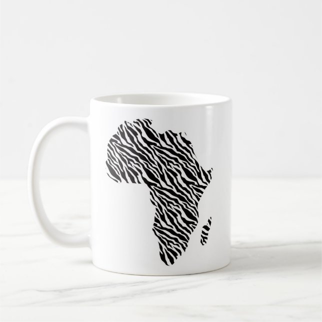Caneca De Café Mapa Africano do Orgulho Zebra Padrão (Esquerda)