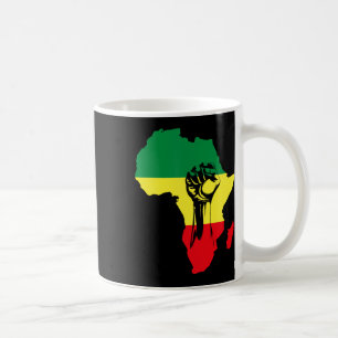 Caneca De Café Mapa Africano Punho História Negra Nativos America