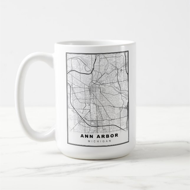 Caneca De Café Mapa Ann Arbor (Esquerda)