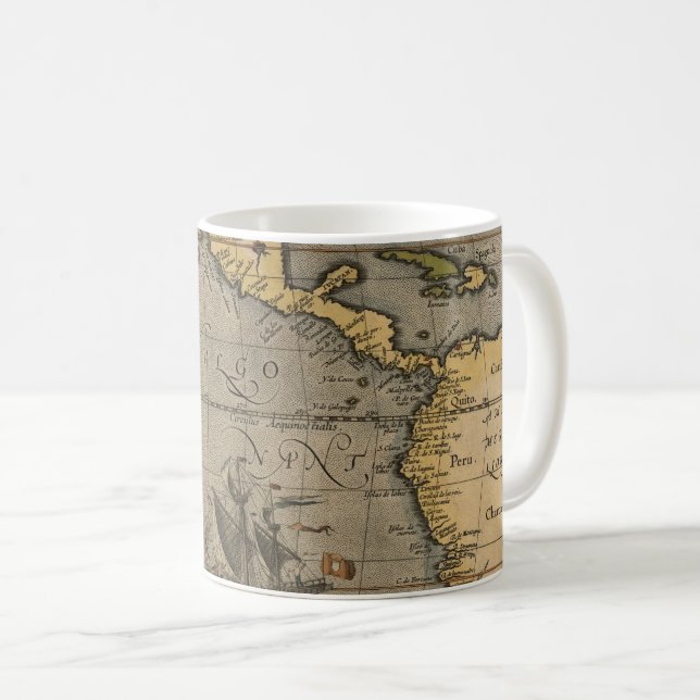 Caneca De Café Mapa antigo antigo inspirado (14) Bagagem (Frente Esquerda)