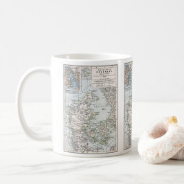 Caneca De Café Mapa antigo da Dinamarca, Danmark em dinamarquês, 