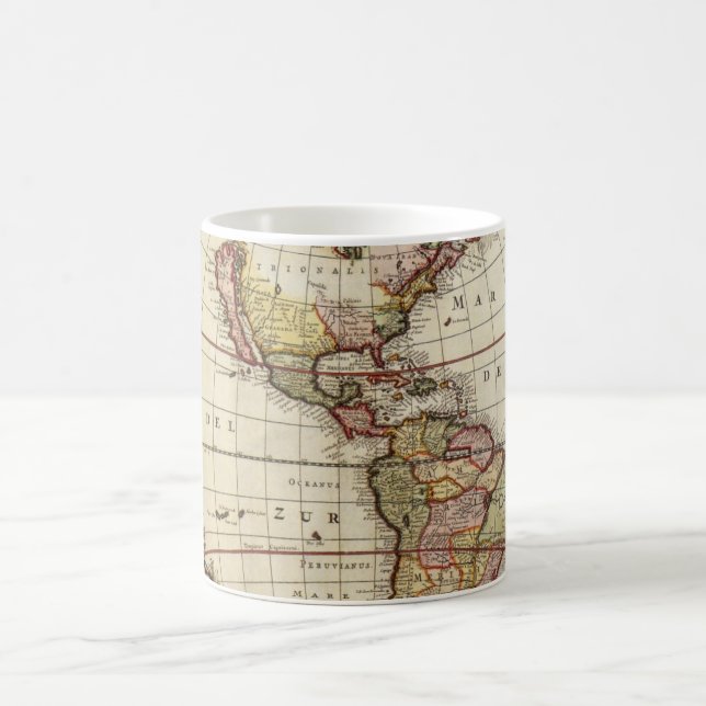 Caneca De Café Mapa antigo das Américas por Johannes De Ram (Centro)