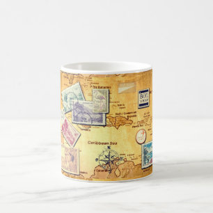 Caneca De Café mapa antigo das Caraíbas