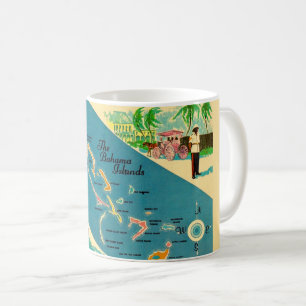 Caneca De Café Mapa Antigo das Ilhas Bahamas