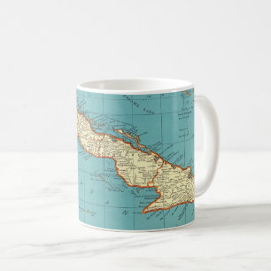 Caneca De Café Mapa Antigo de Cuba