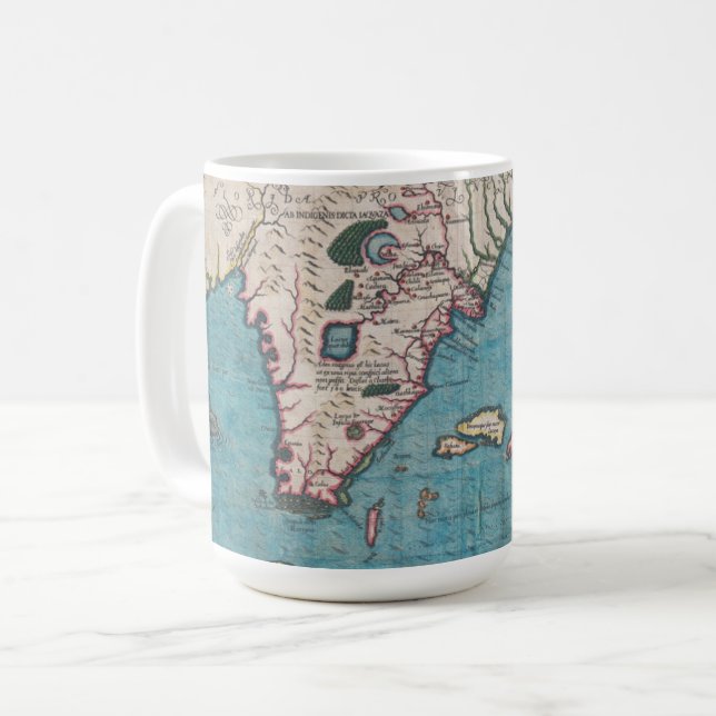 Caneca De Café Mapa antigo de Florida e de Cuba (Frente Esquerda)